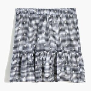 Madewell gingham tiered mini skirt